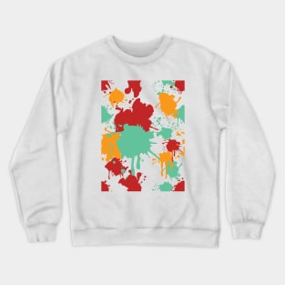 Splatter Paint Retro Colors Pattern: Red, Blue, and Yellow Crewneck Sweatshirt